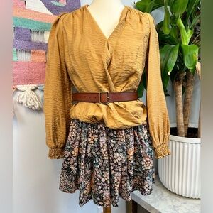 Anthropologie Bohemian Goldenrod Wrap Blouse B1